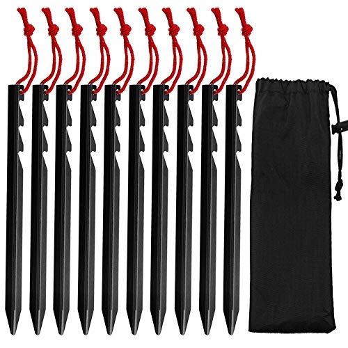 GiBot Camping Heringe, 10Pcs Ultralight Heavy Duty Aluminium Legierung Zelt Stakes Pegs Nails GiBot Camping Heringe, 10Pcs Ultralight Heavy Duty Aluminium Legierung Zelt Stakes Pegs Nails von Gibot