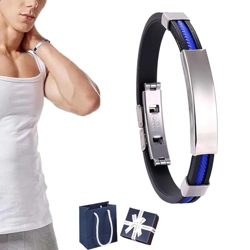 Annaspick Apus Ion Therapeutic Lympunclog Titanium Wristband Pro, Annaspick Titanium Wristband, Titanium Wristband for Weight Loss, Therapeutic ION Titanium Wristband (1pcs-Blue) von Gienslru