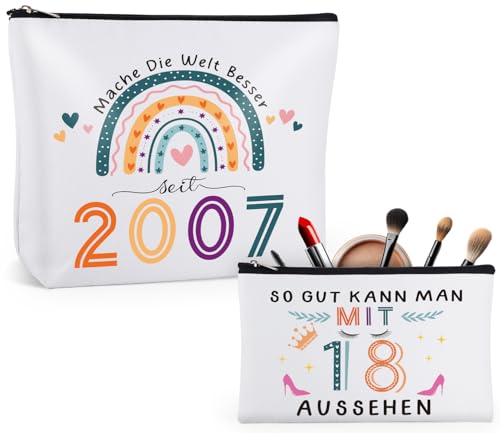 Giftota 2025 Originelle Geschenke zum 18 Geburtstag Mädchen, 2 Stück Kulturbeutel wasserdichte Kosmetiktasche für Mädchen zum 18. Geburtstag, 18 Geburtstag Mädchen Make-Up-Tasche Giftota 2025 Originelle Geschenke zum 18 Geburtstag Mädchen, 2 Stück Kulturbeutel wasserdichte Kosmetiktasche für Mädchen zum 18. Geburtstag, 18 Geburtstag Mädchen Make-Up-Tasche von Giftota