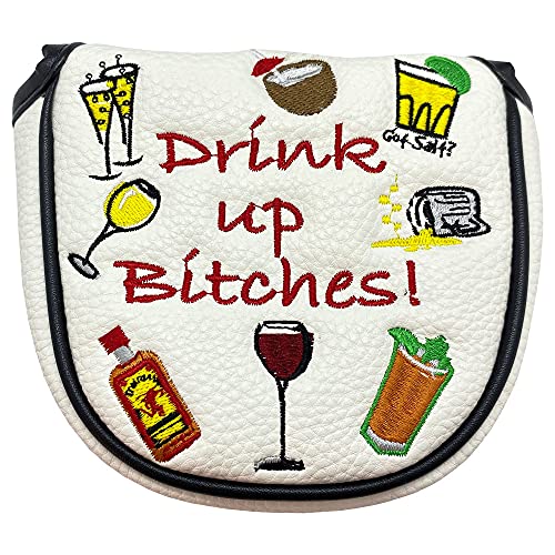 Giggle Golf Schlägerhaube für Putter, tolles Golf-Geschenk für Männer und Frauen, Golftaschen-Zubehör (Drink Up Bitches) von Giggle Golf