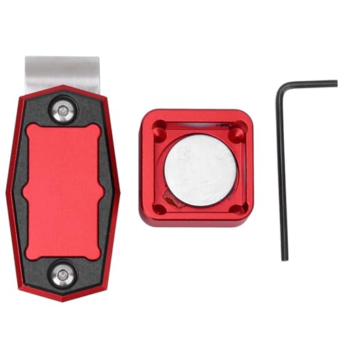 Gigicial Pool-Kreidehalter, Billard-Kreidekoffer, tragbare Mini-Magnet-Billard-Queue-Kreidebox mit festem Clip, Pool-Snooker-Sportzubehör (Red) von Gigicial