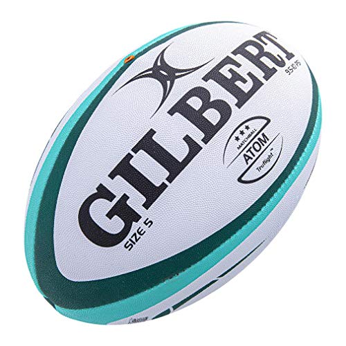 Gilbert Atom Rugbyball, Grün, Größe 5, entspricht den World Rugby-Spezifikationen von Gilbert
