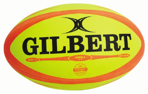 Gilbert Herren Rugbyball Omega Match Fluoro Size 5 von Gilbert