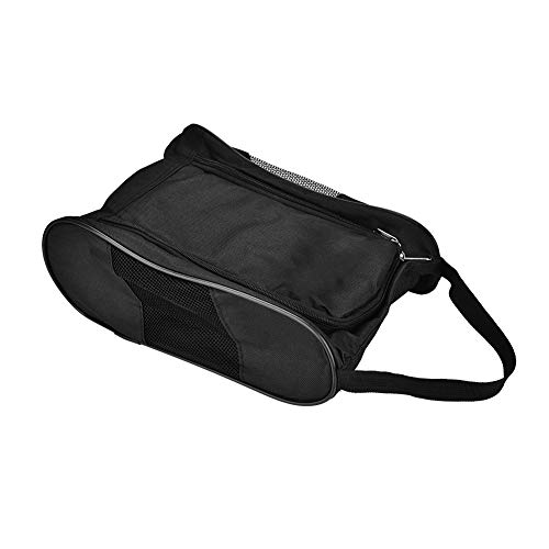 Sportschuh-Tasche, atmungsaktive Golfschuh-Nylontasche mit doppeltem Reißverschluss, tragbarer Griff, ausreichende Kapazität 2 Farbe Optional für die Aufbewahrung von Schuhen(Schwarz) von Ginyia