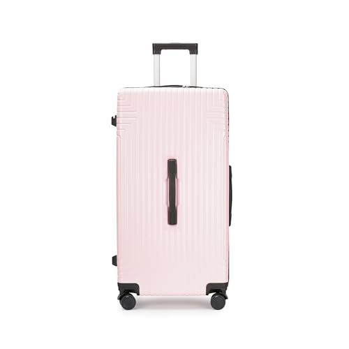 GinzaTravel Hartschalen-Kofferraumgepäck mit Spinnrollen, leichter Koffer mit Rollen, 70/30 geteilte Öffnung, Helles Pink, Trunk-74L-24" von GinzaTravel