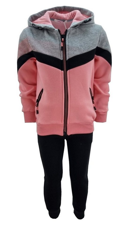 Girls Fashion Sweatanzug Jogginganzug, Freizeitset, gefüttert, Kapuzenjacke + Jogginghose, MF87 von Girls Fashion