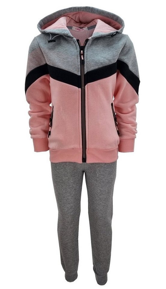 Girls Fashion Sweatanzug Jogginganzug, Freizeitset, gefüttert, Kapuzenjacke + Jogginghose, MF87 von Girls Fashion