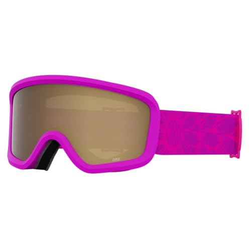 Giro Chico 2.0 Kleinkind Skibrille Snowboardbrille für Kinder Jungen Mädchen Purple Bloom Strap mit Bernstein Rose Linse von Giro