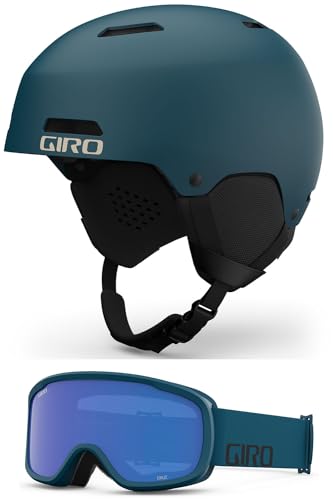 Giro Ledge MIPS Combo Pack Skihelm - Snowboardhelm mit passender Schutzbrille, matt, Harbor Blue/Harbor Blue, Wordmark M (55,5-59cm) von Giro
