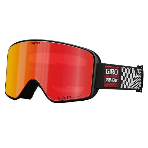 Giro Method Skibrille - Snowboardbrille für Herren, Damen und Jugend - Schwarz/Weiß Vertigo Strap mit Vivid Ember/Vivid Infrarot Gläsern von Giro