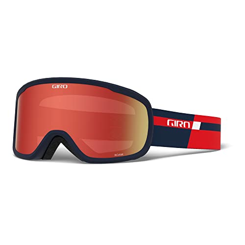 Giro Roam Skibrille - Snowboardbrille für Herren, Damen & Jugend - Red Midnight Podium Strap mit bernsteinfarbenen scharlachroten Gläsern von Giro