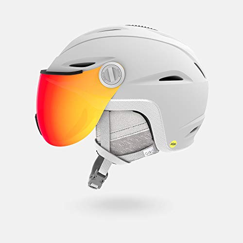 Giro Snow Unisex – Erwachsene Essence Skihelme, Matte White Vivid Ember 22, S von Giro