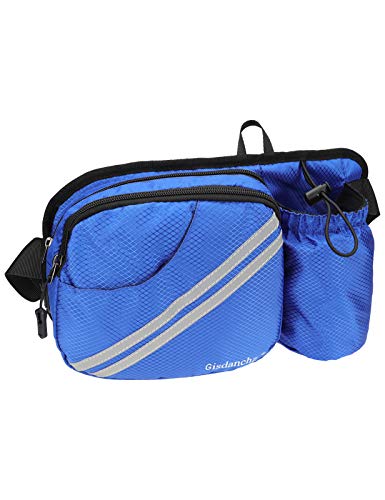 Gisdanchz Gürteltasche mit Trinkflasche Flaschenhalter Wasserdicht Bauchtasche Herren Damen Kinder für Wandern Sport Outdoor Hundetraining Hüfttasche wasserdichte Hip Pack Gurteltasche, Königsblau von Gisdanchz