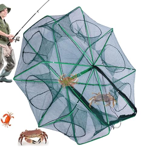 Faltbare Fischernetze | Zusammenklappbare Fischfallen Netze | Fischernetzkäfig | Faltbarer Netzguss-Käfig | Effizientes 8-Loch Fischfalle Angelzubehör für Garnelen, Fische, Krebse Faltbare Fischernetze | Zusammenklappbare Fischfallen Netze | Fischernetzkäfig | Faltbarer Netzguss-Käfig | Effizientes 8-Loch Fischfalle Angelzubehör für Garnelen, Fische, Krebse von Gitekain