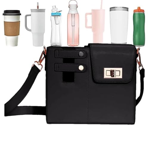 Gitekain Water Bottle Carrier, Bottle Holder Pouch, Leather Bottle Bag, Water Bottle Pouch, Phone Pocket Bag, Portable Bottle Carrier, Outdoor Bottle Bag, Adjustable Strap Bag, Ladies Bottle Bag von Gitekain