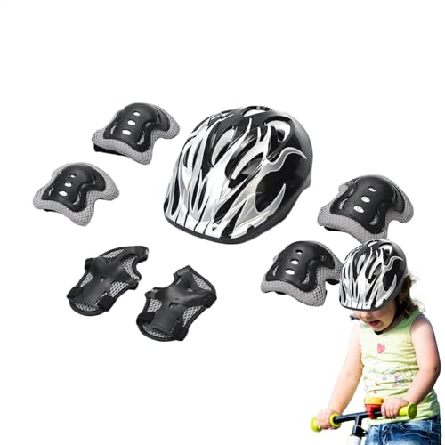 Kids Helmets and Pads Set, Kids Bikes Protective Gear, Adjustable Helmet for Toddler, Comfortable Safety Cycling & Skating Sturdy Materials (PVC + Foam, 53-55cm) von Gitekain