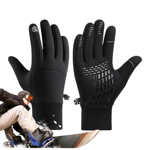 Motorcycle Gloves, Ski Gloves, Protective Flexible Comfortable Insulated Breathable Stretchy Material Grip Palms Fingers Touchscreen Gloves for All Weather M, L, XL, Black von Gitekain