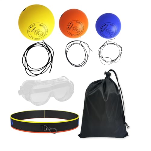 Punching-Reflex-Ball, Box-Trainingswerkzeug, Reflexball mit Kopfband, Speed-Trainingsball, Hand-Augen-Koordinationswerkzeug, Boxreflexausrüstung, verstellbarer Boxball, tragbarer Punchingball von Gitekain