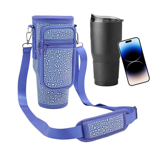 Rhinestone Water Bottle Carrier, Shining Insulated Coffee Cup Holder, Water Bottle Protective Cover, Insulated Cup Holder with Strap, Portable Water Bottle Carrier, Insulated Cup Holder for Kids von Gitekain