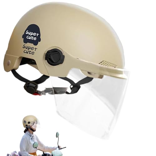 Schutzhelm für Herren – sichere Motorrad-Kopfbedeckung zum Radfahren – Kopfbedeckung mit offenem Gesicht, Vintage-Sonnenschutz, halbes Gesicht, Fahrradmützen zum Radfahren, Reiten für Männer und von Gitekain