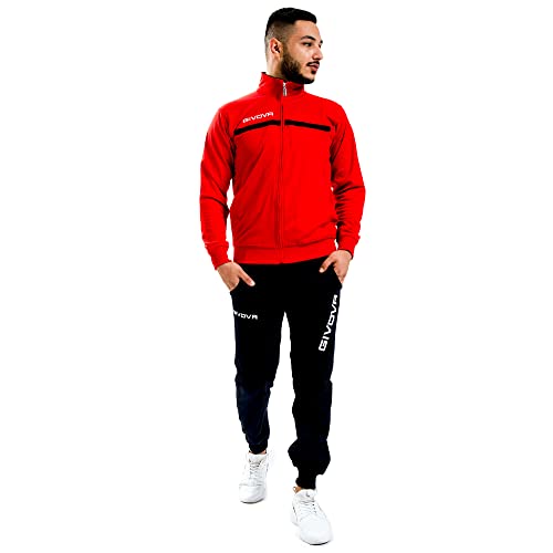 Givova, anzug givova eins full zip, rot/schwarz, L Givova, anzug givova eins full zip, rot/schwarz, L von Givova