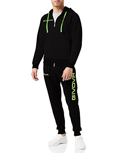 Givova Herren Suit King Sportanzug, schwarz/grün fluo, XS EU Givova Herren Suit King Sportanzug, schwarz/grün fluo, XS EU von Givova