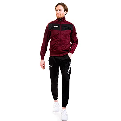 Givova Herren Visa Suit Sportanzug, Mehrfarbig (granat/schwarz), 4XS EU von Givova
