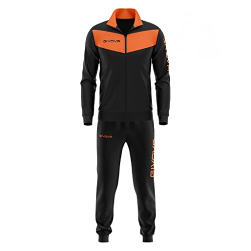 Givova Herren Visa Trainingsanzug, Mehrfarbig (schwarz/orange fluo), 2XS von Givova