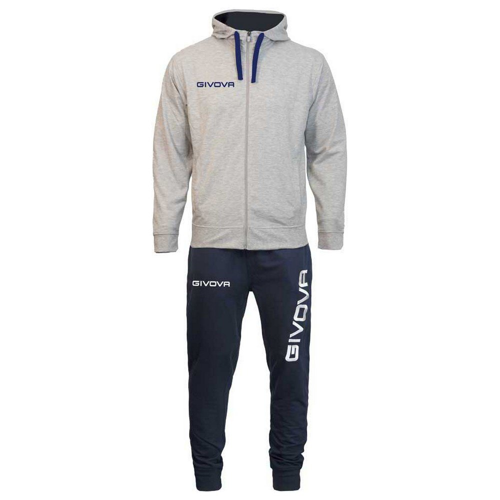 Givova King Cotone Terry Poker Tracksuit Blau,Grau S Mann von Givova