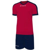 Givova Kit Revolution Fußball Trikot mit Shorts rot navy von Givova