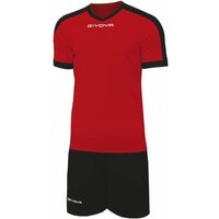 Givova Kit Revolution Fußball Trikot mit Shorts rot schwarz Givova Kit Revolution Fußball Trikot mit Shorts rot schwarz von Givova