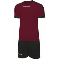 Givova Kit Revolution Fußball Trikot mit Shorts schwarz rot von Givova