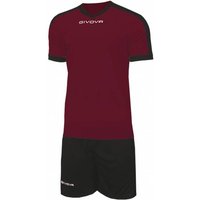 Givova Kit Revolution Fußball Trikot mit Shorts schwarz rot Givova Kit Revolution Fußball Trikot mit Shorts schwarz rot von Givova