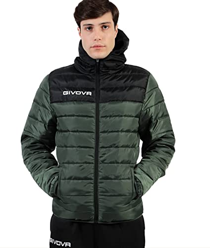 Givova Unisex Oslo Jacke Daunenjacke, Armeegrün/Schwarz, M von Givova