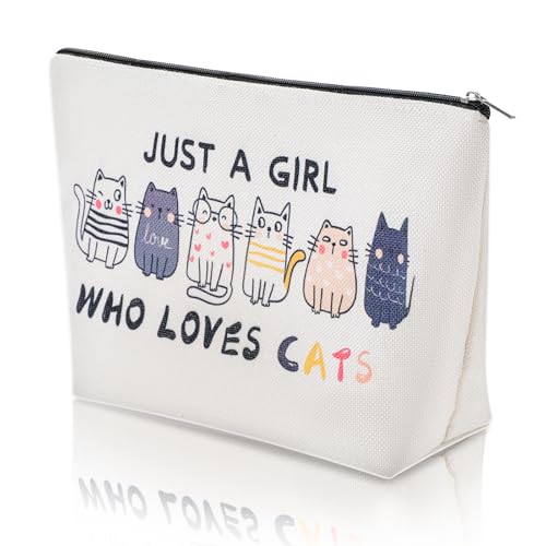 Gjinxi Katzen Make up Tasche für Frauen, Katzenmama Geschenke für Katzenliebhaber wasserdichte Kosmetiktasche Personalisierte Tasche Tragbare Reisegeldbörse für Damen und Mädchen Gjinxi Katzen Make up Tasche für Frauen, Katzenmama Geschenke für Katzenliebhaber wasserdichte Kosmetiktasche Personalisierte Tasche Tragbare Reisegeldbörse für Damen und Mädchen von Gjinxi