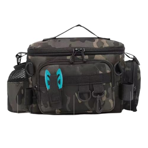 GjnjfdF Angelausrüstungstasche, Aufbewahrungstasche für Ausrüstung, wasserdichte Tasche mit Mehreren Taschen | Multifunktionale Angelzubehörtasche, tragbare Angelrutentasche für, Camouflage, Se von GjnjfdF