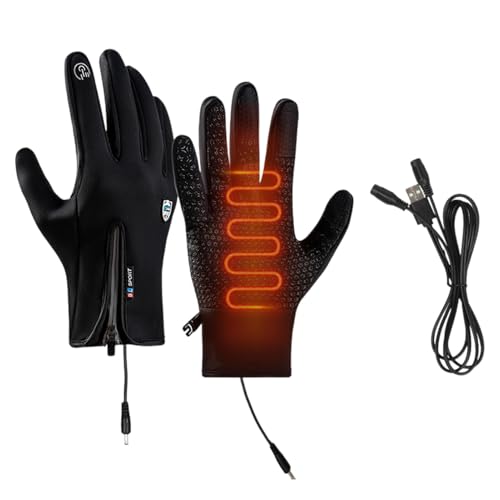 GkgWuxf Touchscreen-Handschuhe,Handwärmer-Handschuhe, USB wiederaufladbare Touchscreen-Handschuhe, Verstellbare wasserdichte Handschuhe, Laufausrüstung für kaltes Wetter für Damen und Herren von GkgWuxf