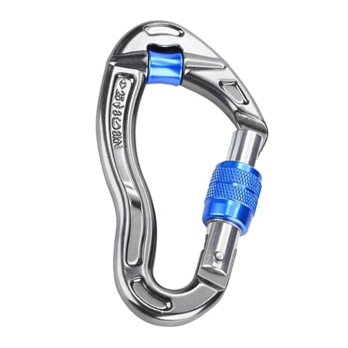 Gkumgwo Kletterkarabiner mit Verriegelung, strapazierfähig, Aluminiumlegierung, hohe Feststell-Karabiner, Kletterkarabiner-Clips zum Abseilen und Bergsteigen von Gkumgwo