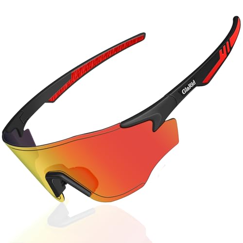 GlaRid Sonnenbrille Fahrradbrille Herren Damen, Sportbrille Radbrille Sportsonnenbrille UV400 Schnelle Brille für MTB Radfahren Angeln von GlaRid