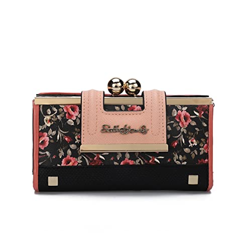 Gladdon Damen-Geldbörse, Retro-Design, Blumenmuster, Schmetterlingsmuster, Schnalle, Kartenhalter, Tasche, Geschenke, Schwarz , Small Gladdon Damen-Geldbörse, Retro-Design, Blumenmuster, Schmetterlingsmuster, Schnalle, Kartenhalter, Tasche, Geschenke, Schwarz , Small von Gladdon