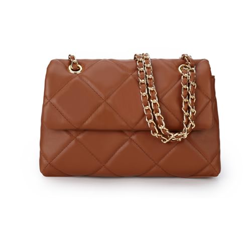 Gladdon Handy Umhängetasche Damen Gesteppte Handtasche Crossbody Taschen Vegan Leder Schultertasche mit Kartenschlitz Verstellbar Abnehmbar Schultergurt,Braun Gladdon Handy Umhängetasche Damen Gesteppte Handtasche Crossbody Taschen Vegan Leder Schultertasche mit Kartenschlitz Verstellbar Abnehmbar Schultergurt,Braun von Gladdon