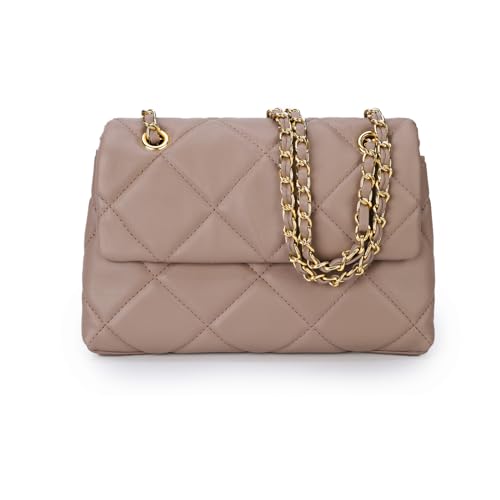 Gladdon Schultertasche mit mehreren Taschen für Damen, Rautenmuster, Umhängetasche, weiches Leder, gesteppt, Handtasche mit verschiebbarem Kettenriemen, rose, Tragetaschen Gladdon Schultertasche mit mehreren Taschen für Damen, Rautenmuster, Umhängetasche, weiches Leder, gesteppt, Handtasche mit verschiebbarem Kettenriemen, rose, Tragetaschen von Gladdon
