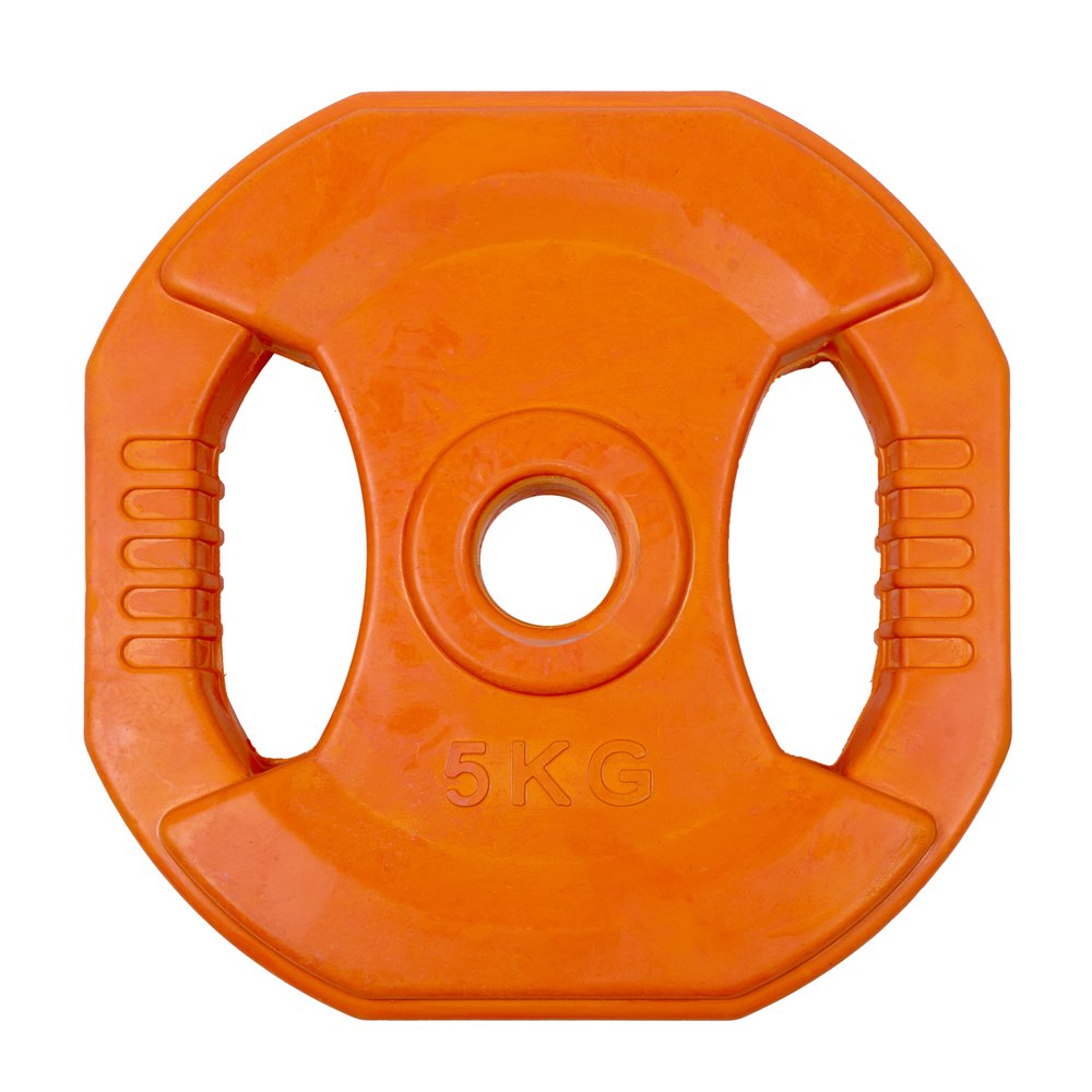 Gladiatorfit Pump Weight Disc With Rubber Coating And Ø 31 Mm Handles 5kg Orange 5 kg von Gladiatorfit