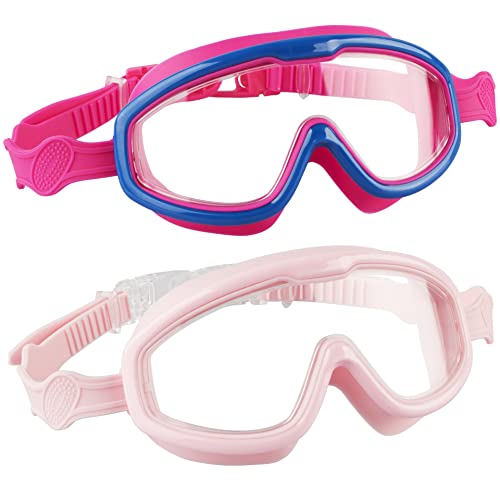 GlamourGarden 2 Pack Swimming Goggles for Kids Toddler 3-15 Schwimmbrille Kinder Anti Fog No Leak Clear Swim Goggles Taucherbrille for Children Boys Girls Unisex Kinder Junior Seal Schwimmbrille von GlamourGarden