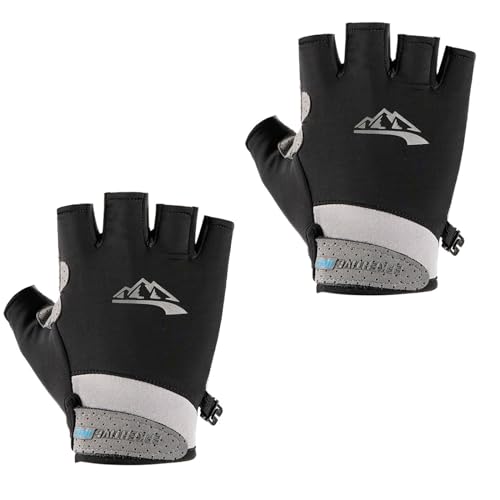 Glanhbnol Schnell Trocknender Atmungsaktiver Sporthandschuh Rutschfester Halbfinger Angelhandschuh Sonnenschutz Fingerloser Fahrradhandschuh von Glanhbnol