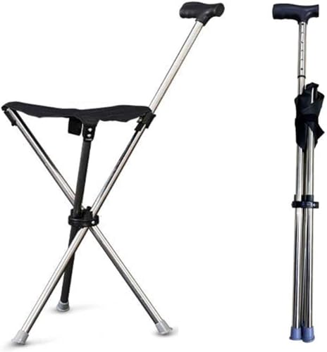 Klappbarer Gehstock für Senioren Aid Stativ Krückenstuhl mit Sitz Gehstock mit Sitz Höhe 86 cm, Nicht Verstellbar Leicht Spazierstock Wanderstock Tragbare Krücke Gehhilfe 3 Beine Klappbarer Gehstock für Senioren Aid Stativ Krückenstuhl mit Sitz Gehstock mit Sitz Höhe 86 cm, Nicht Verstellbar Leicht Spazierstock Wanderstock Tragbare Krücke Gehhilfe 3 Beine von Glcfound