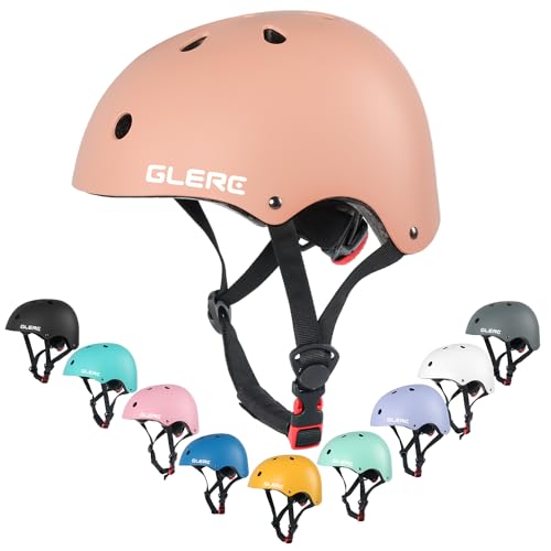 Glerc Kinder Fahrradhelm für Jungen und Mädchen ab 8 Jahren, Kinder Fahrrad Zubehör, stoß- und schlagfester Fahrradhelm für Kinder,M,Pfirsich Glerc Kinder Fahrradhelm für Jungen und Mädchen ab 8 Jahren, Kinder Fahrrad Zubehör, stoß- und schlagfester Fahrradhelm für Kinder,M,Pfirsich von Glerc