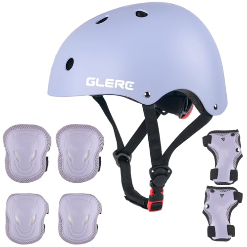 Glerc Kinder Helm rotective Gear Set, Knie Ellenbogen Handgelenk Pads für Alter 3-8 Jahre alt Jungen Mädchen, Schutzausrüstung einstellbar Set für Skateboard Roller Radfahren Skaten, S, Lila Glerc Kinder Helm rotective Gear Set, Knie Ellenbogen Handgelenk Pads für Alter 3-8 Jahre alt Jungen Mädchen, Schutzausrüstung einstellbar Set für Skateboard Roller Radfahren Skaten, S, Lila von Glerc