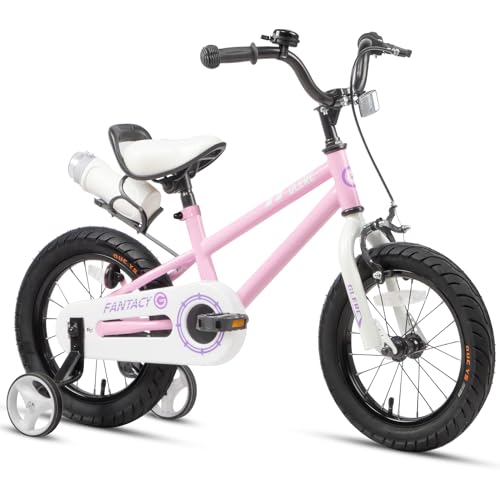 Glerc Kinderfahrrad 12 Zoll Fahrrad mit Stützrädern & Flaschenhalter für 1 2 3 4 Jahre alte Jungen und Mädchen, Rosa von Glerc