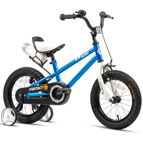 Glerc Kinderfahrrad 12 Zoll Fahrrad mit Stützrädern & Flaschenhalter für 1 2 3 4 Jahre alte Jungen und Mädchen, blau von Glerc